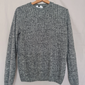 Topman Mens Grey Knit Jumper XS Crew Neck Marl Sweater