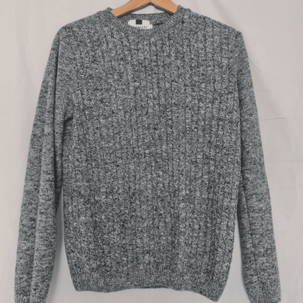 Topman Mens Grey Knit Jumper XS Crew Neck Marl Sweater