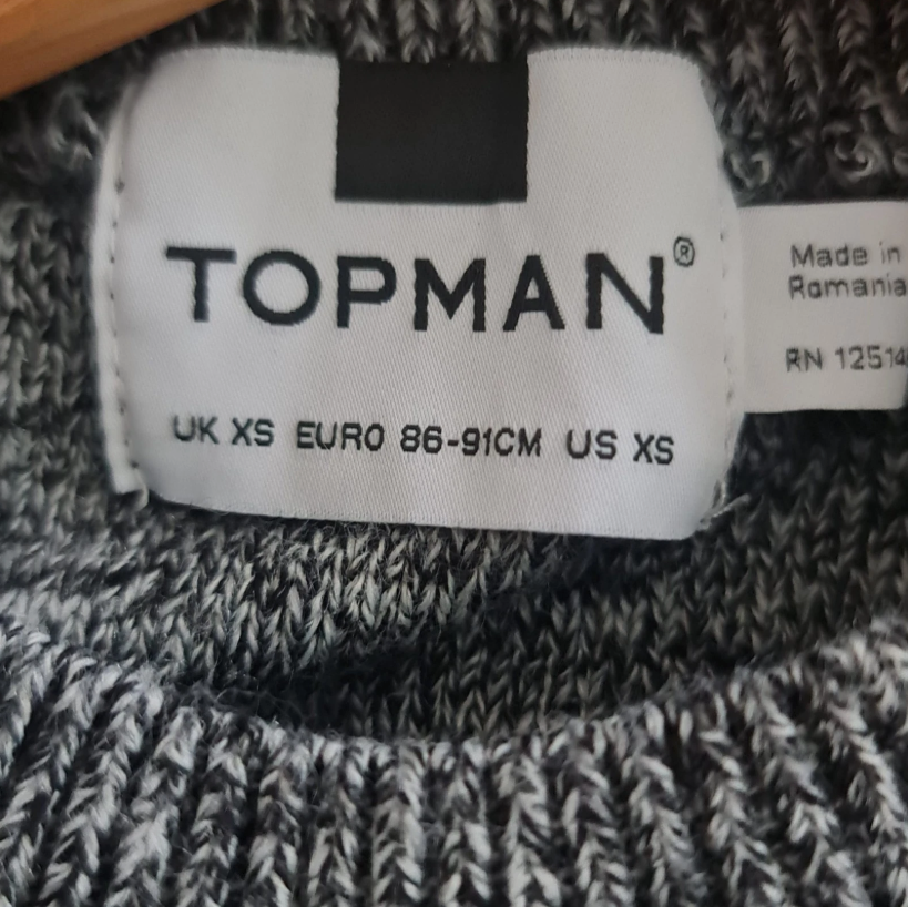 Topman Mens Grey Knit Jumper XS Crew Neck Marl Sweater
