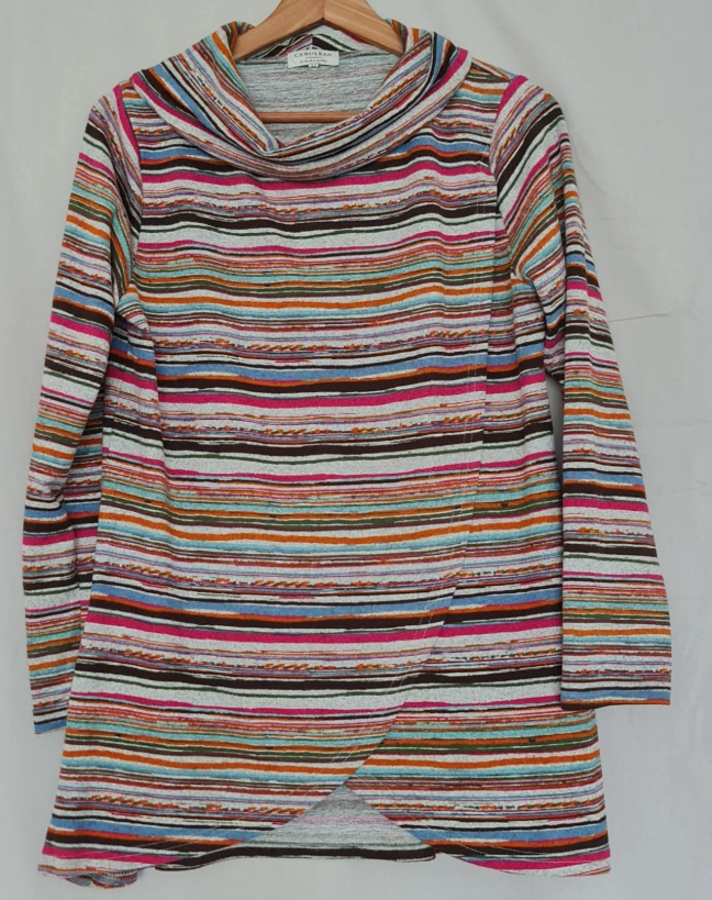 Cerulean Womens Striped Tunic Top Multi M / UK 12-14