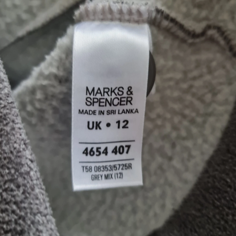 Marks & Spencer Womens Fleece Jacket Grey M / UK 12-14 - Image 2