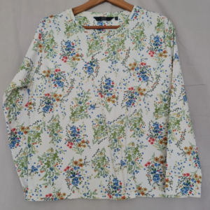Isle Womens Floral Long Sleeve Top White Multi M / UK 12-14