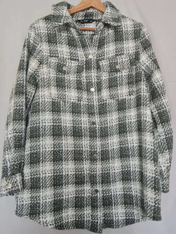 F&F Womens Check Shacket Overshirt Jacket Multi M / UK 12-14