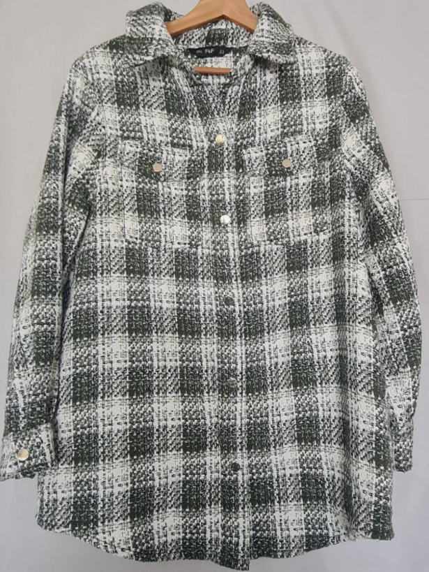 F&F Womens Check Shacket Overshirt Jacket Multi M / UK 12-14