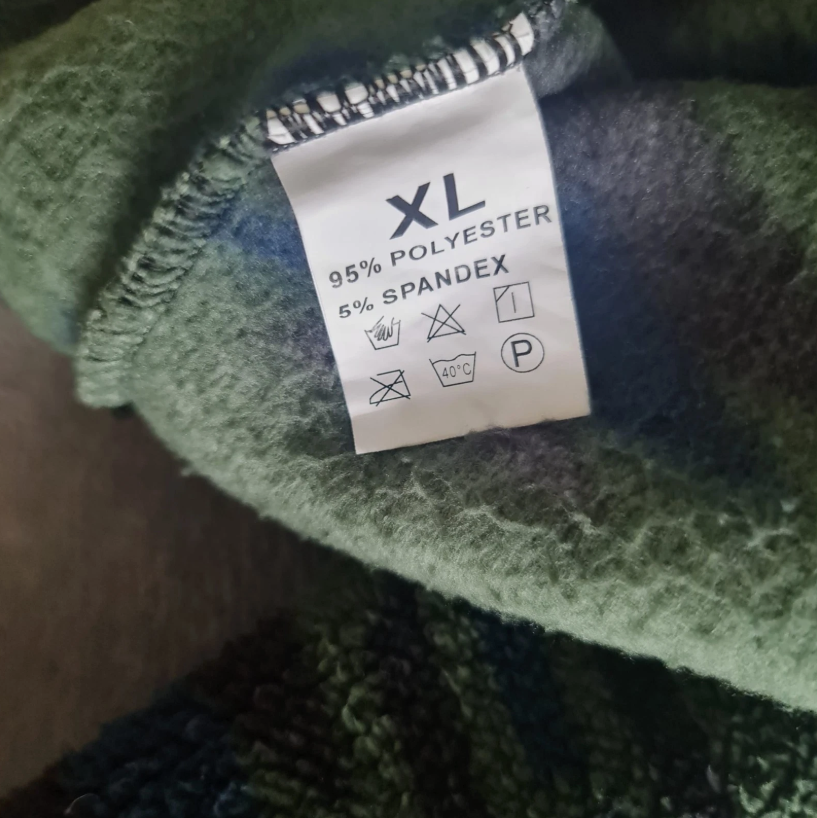 Vintage Aztec Fleece Quarter Zip Jumper Khaki Green XL - Image 3