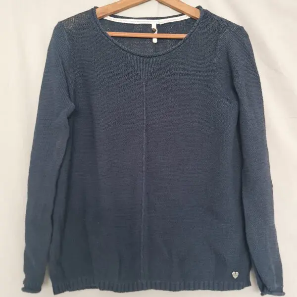 White Stuff Women’s Textured Knit Jumper Navy M UK 12–14