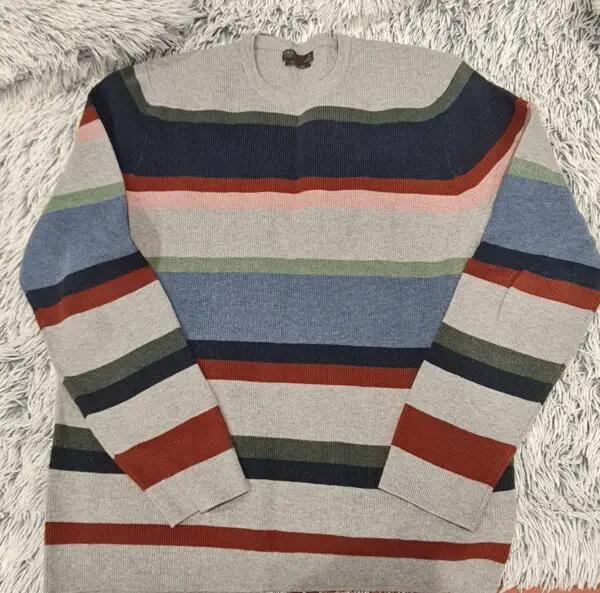 Marks & Spencer Men’s Multicolour Striped Crew Neck Jumper XL