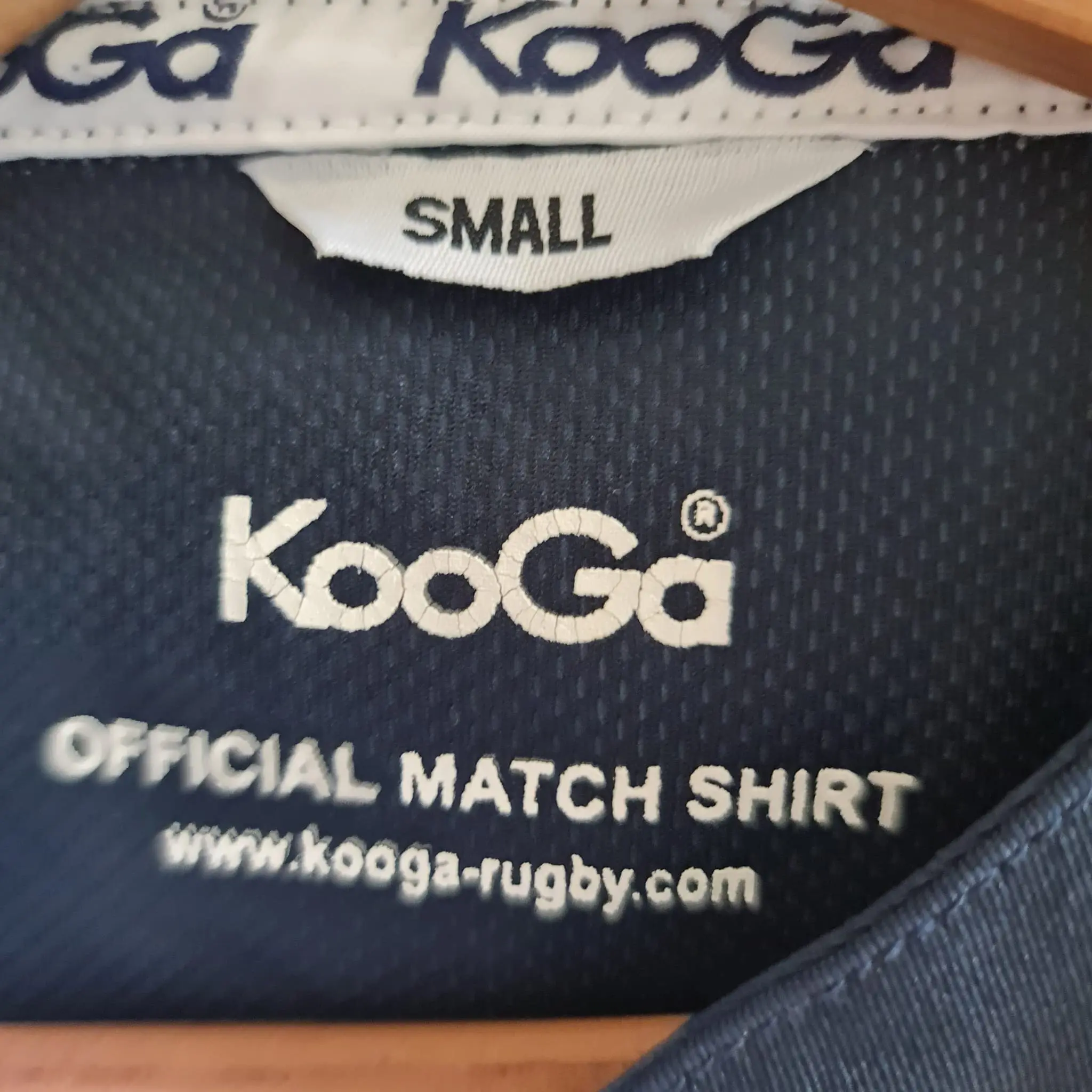 Kooga Mens Rugby Shirt Red White Navy Short Sleeve Size S - Image 2