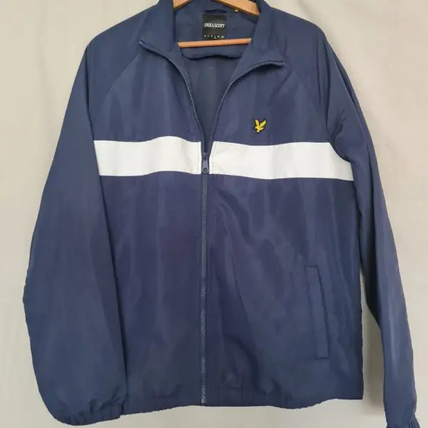 Lyle & Scott Mens Lightweight Track Jacket Navy White Size L