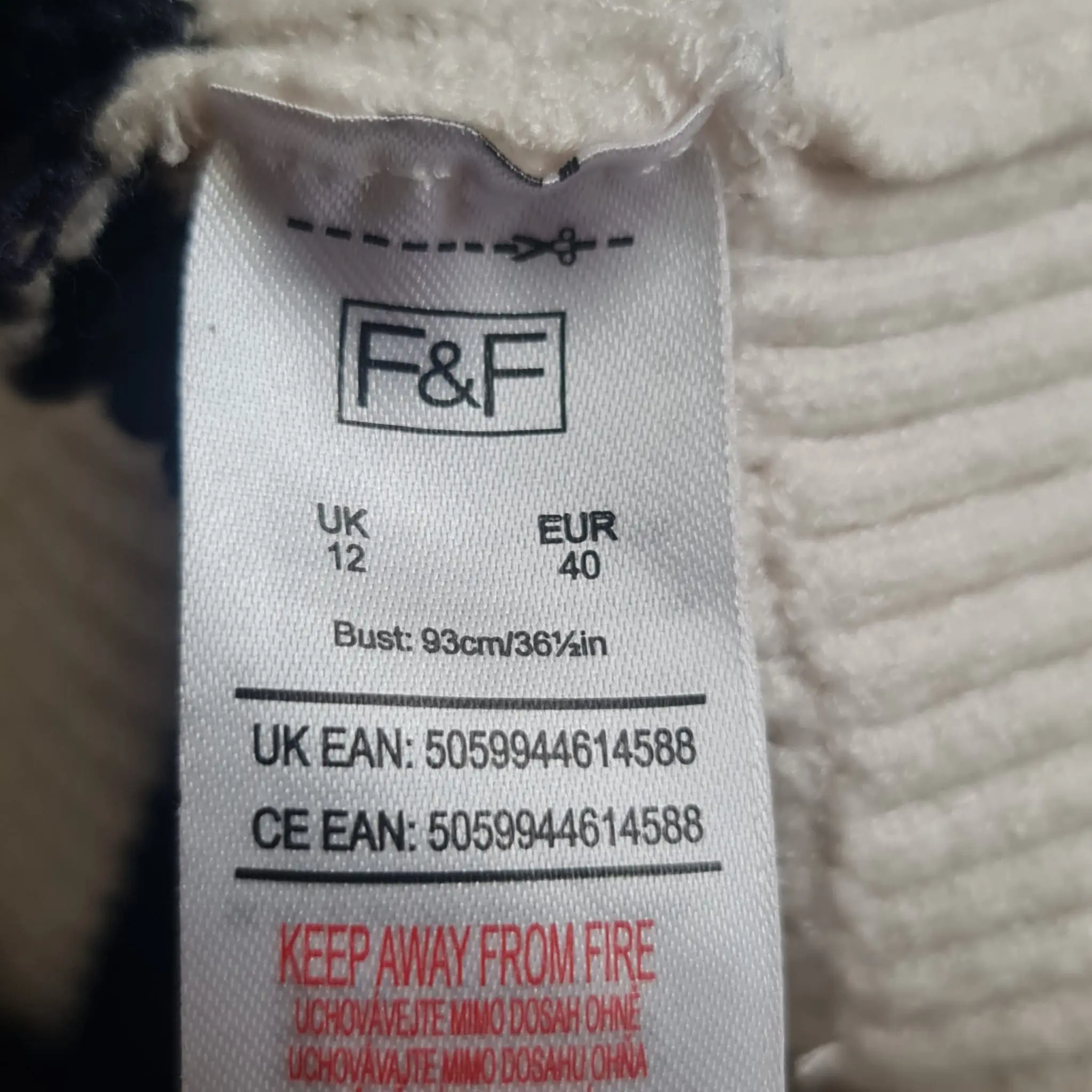 F&F Women’s Striped High Neck Jumper Navy White M UK 12–14 - Image 2