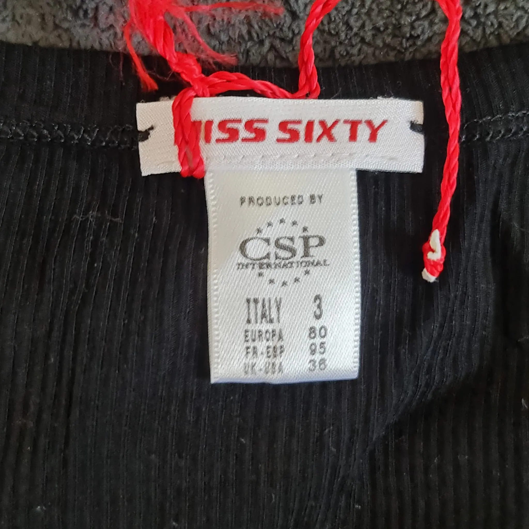 Miss Sixty Women's Black Ribbed Logo Vest Top Y2K S UK 8-10 - Image 2