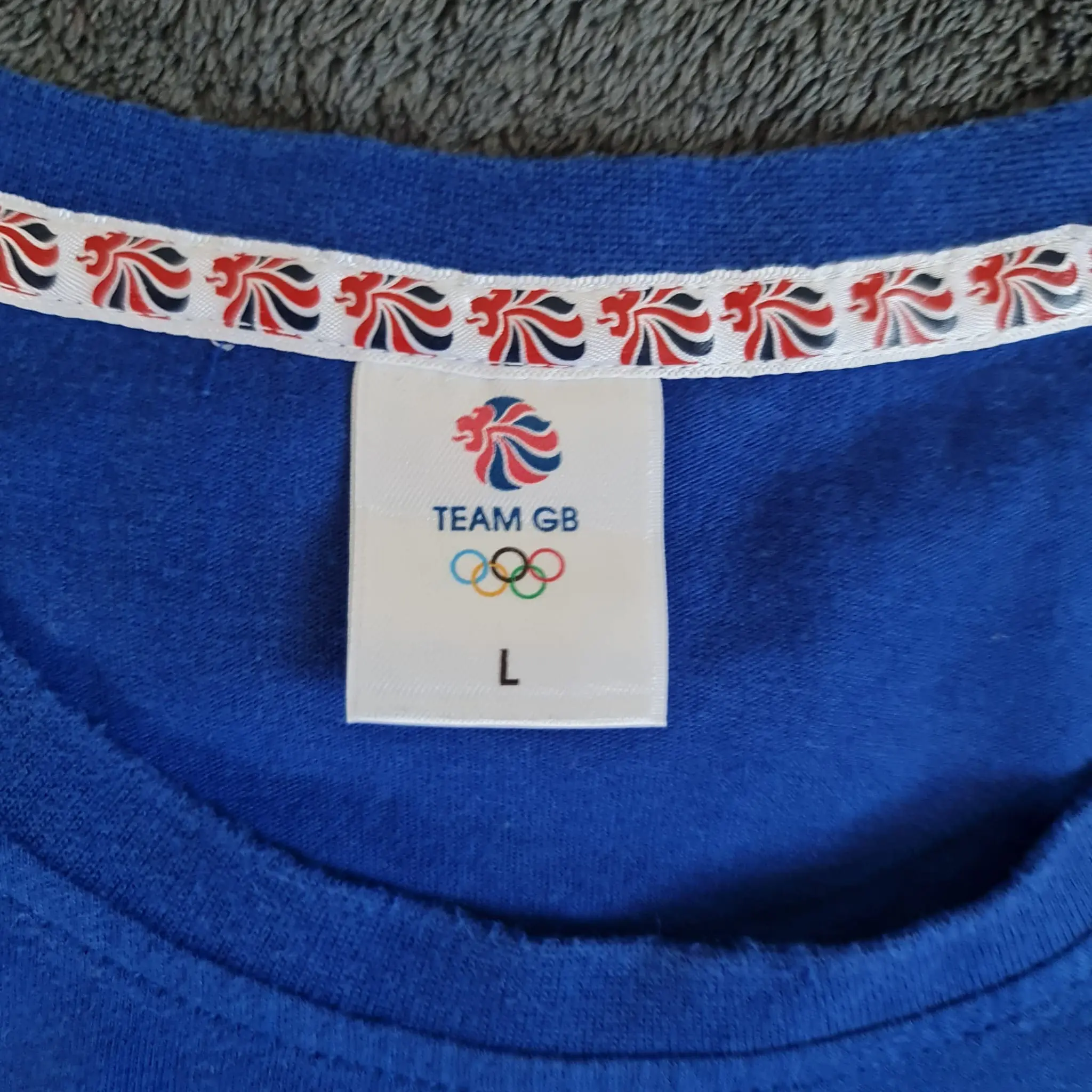 Team GB Unisex Olympic Logo T-Shirt Blue White Size L - Image 3