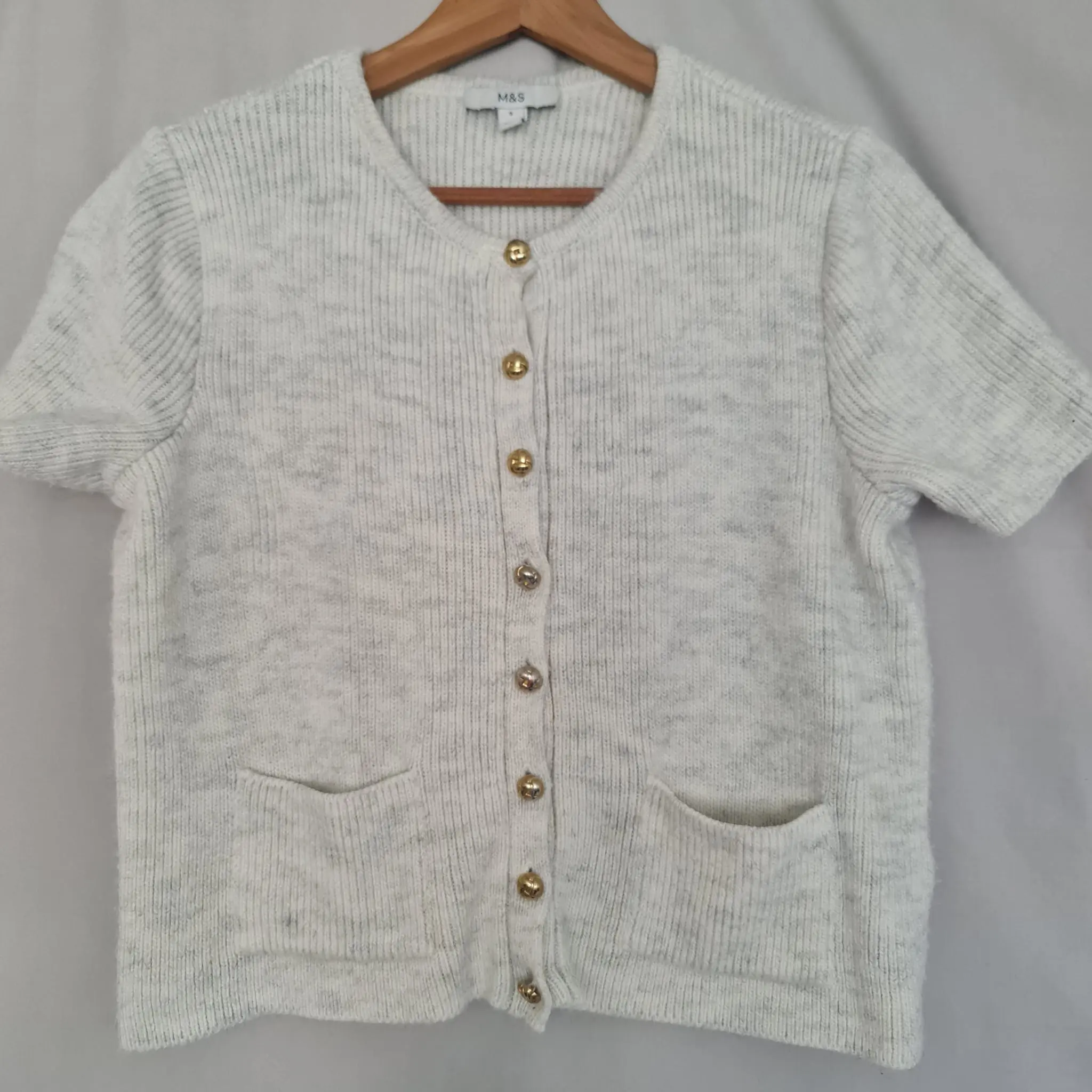 Marks & Spencer Women’s Cream Button Cardigan Size S