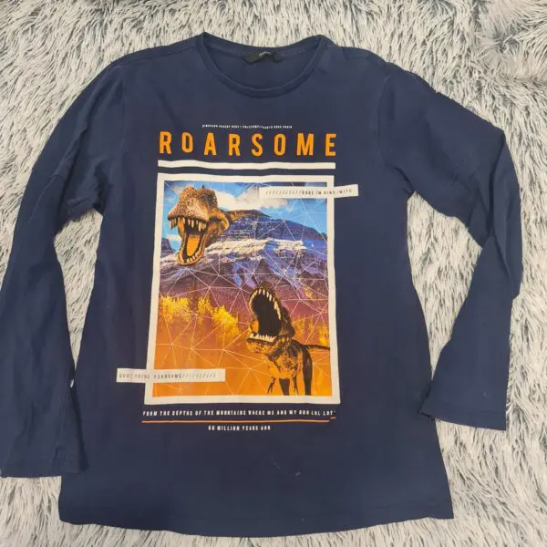 George Boys Roarsome Dinosaur T-Shirt Navy 12-13 Years