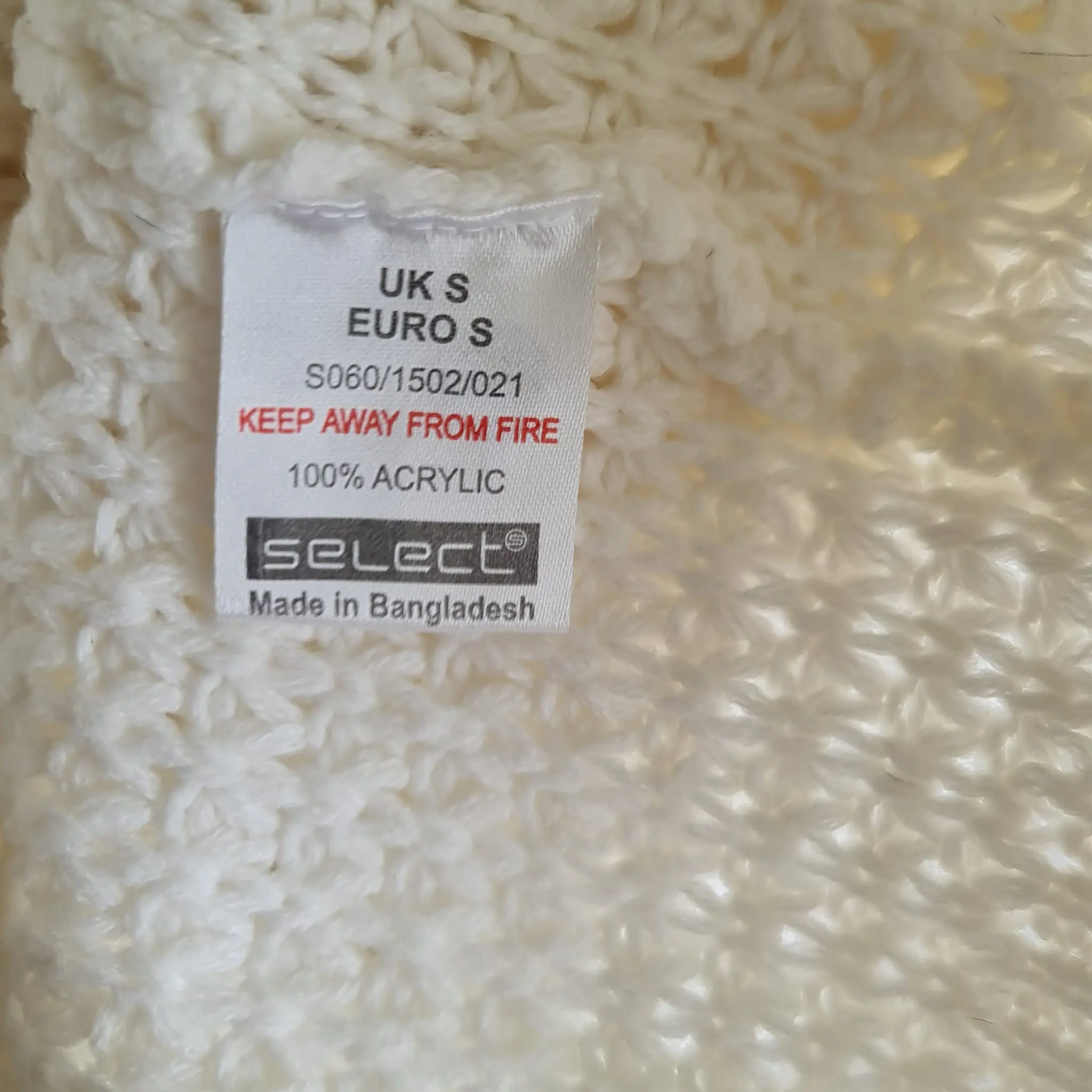 Select Womens Cream Open Knit Jumper S UK 8-10 - Image 2