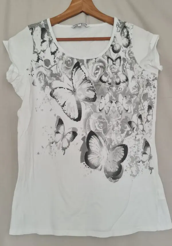 Store Twenty One Womens Butterfly T-Shirt White UK 12