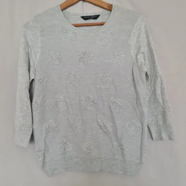 Dorothy Perkins Women’s Grey Rose Knit Jumper UK 14