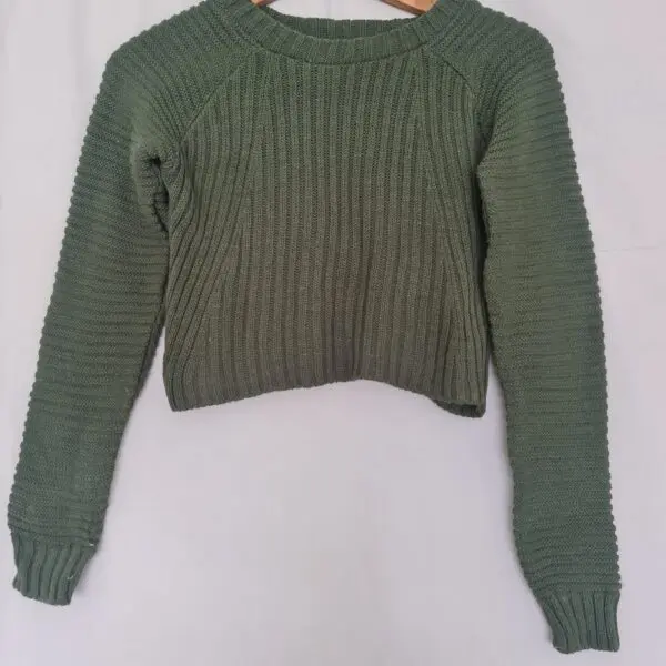 PrettyLittleThing Women’s Dark Green Cropped Jumper S UK 8-10