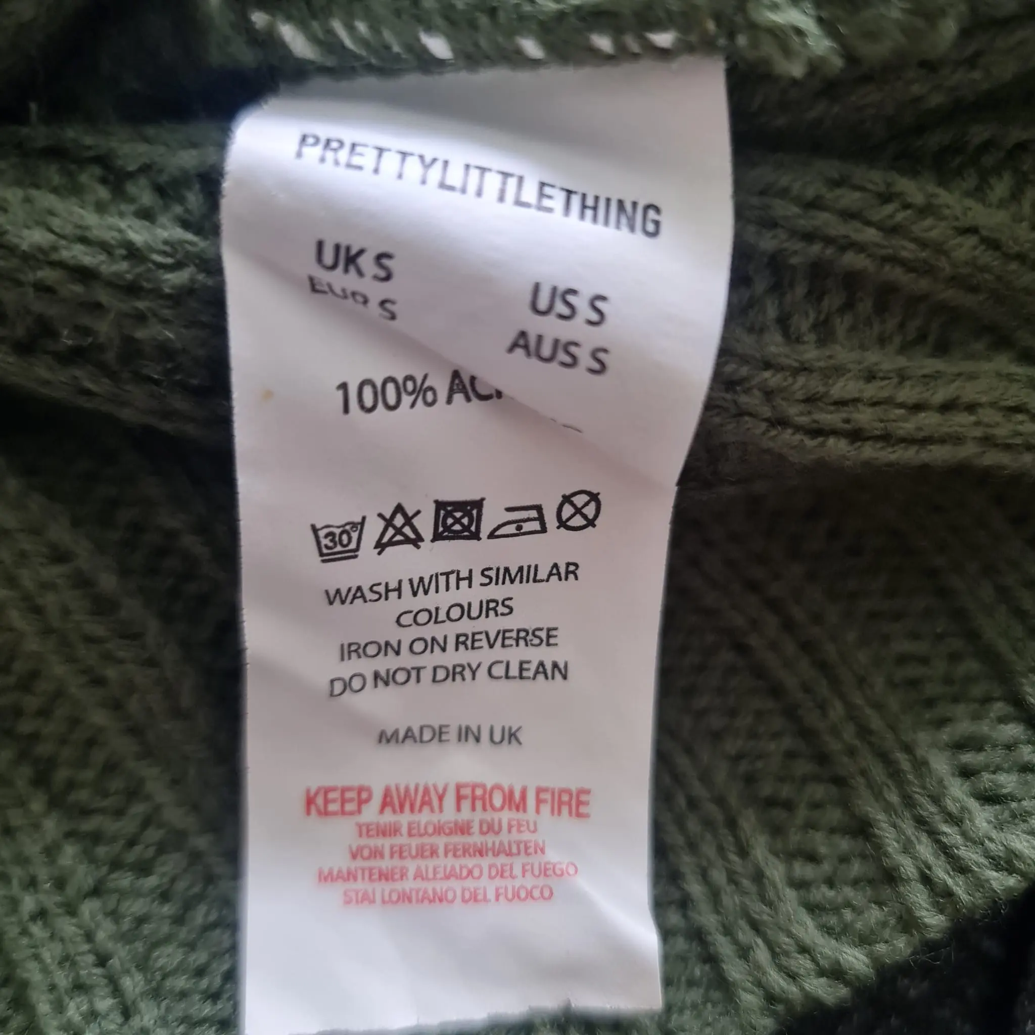 PrettyLittleThing Women's Dark Green Cropped Jumper S UK 8-10 - Image 2