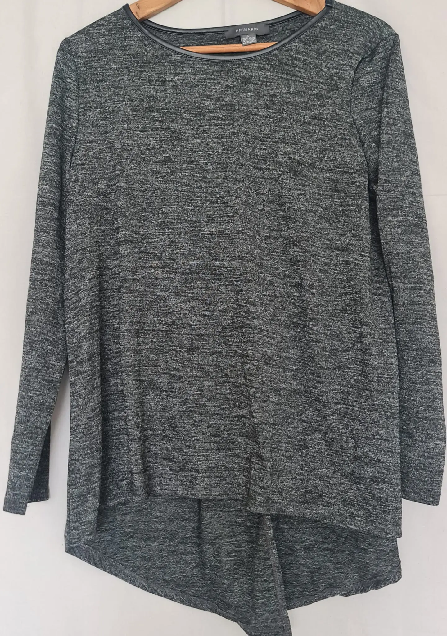 Primark Women’s Grey Asymmetric Longline Tunic Top L UK 14-16