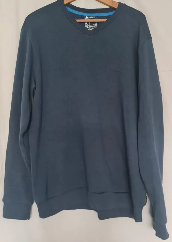 Quechua Mens Navy V Neck Elbow Patch Sweatshirt XXL