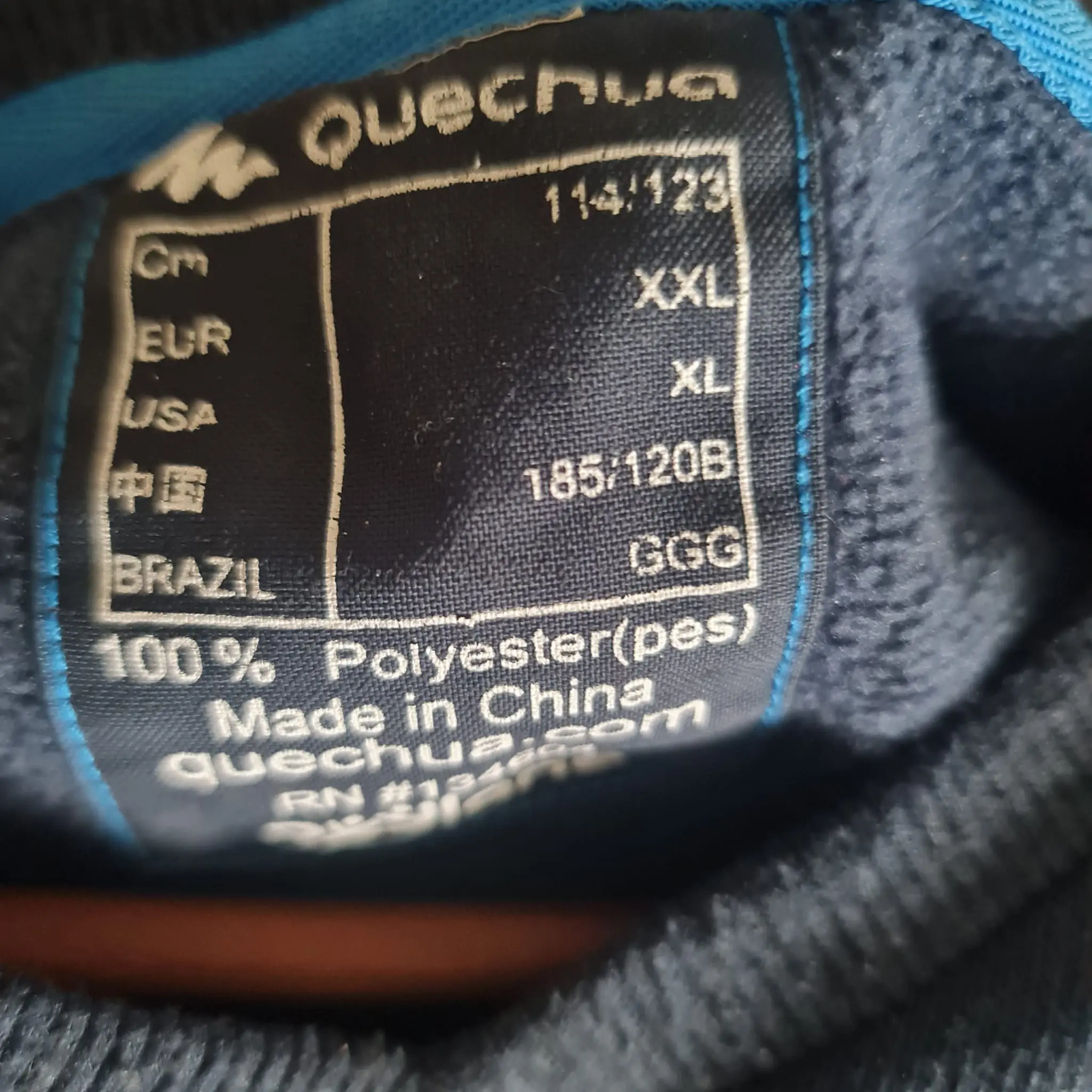 Quechua Mens Navy V Neck Elbow Patch Sweatshirt XXL - Image 3