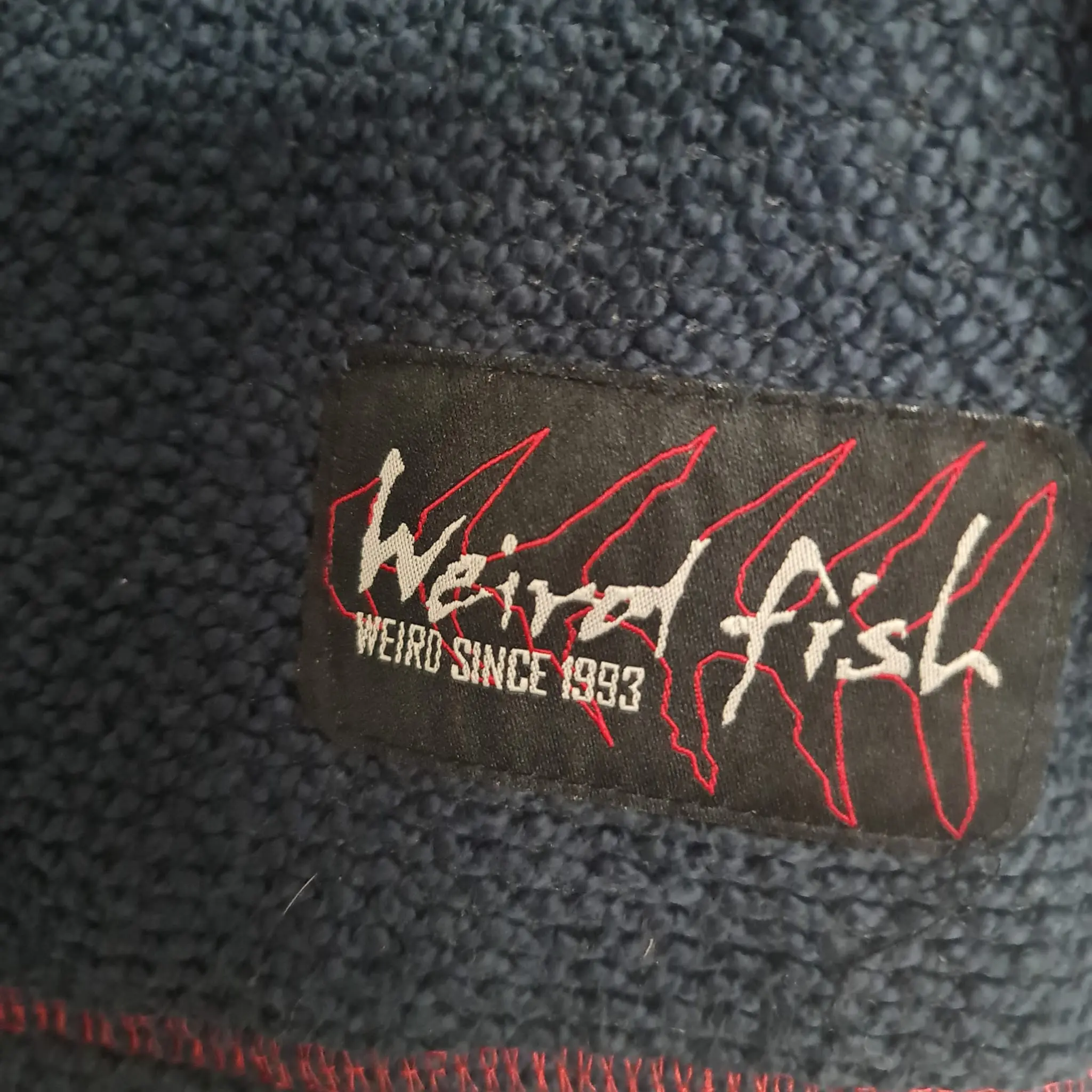 Weird Fish Mens Navy Red Half Zip Macaroni Jumper L - Image 2