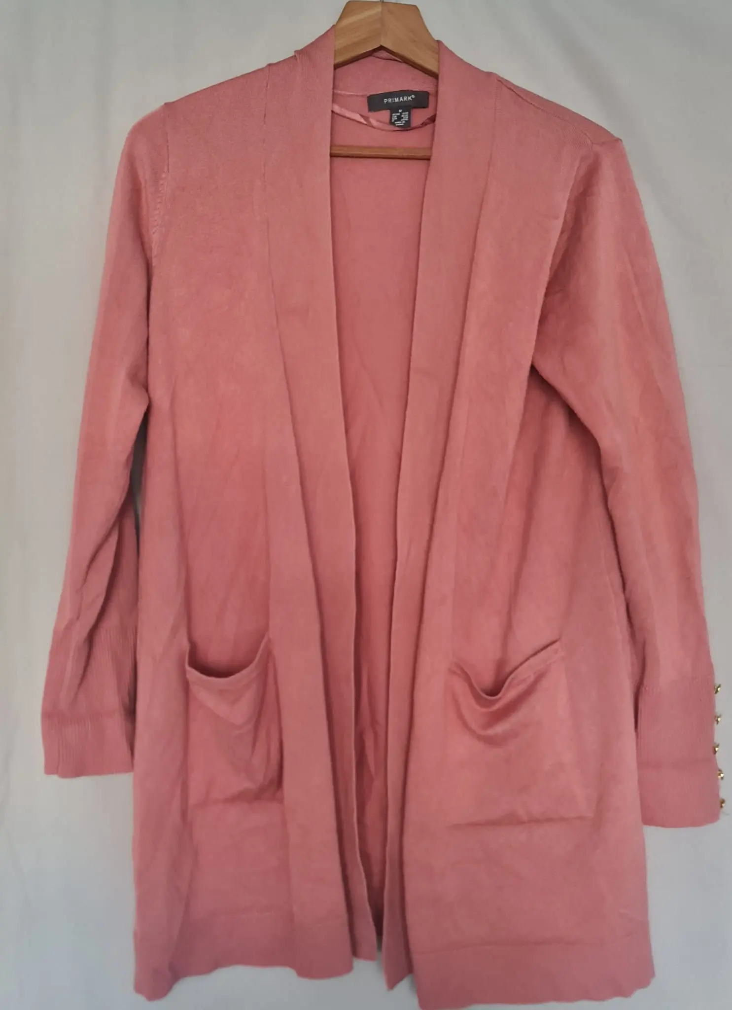 Primark Womens Rose Longline Open Front Cardigan M UK 12-14