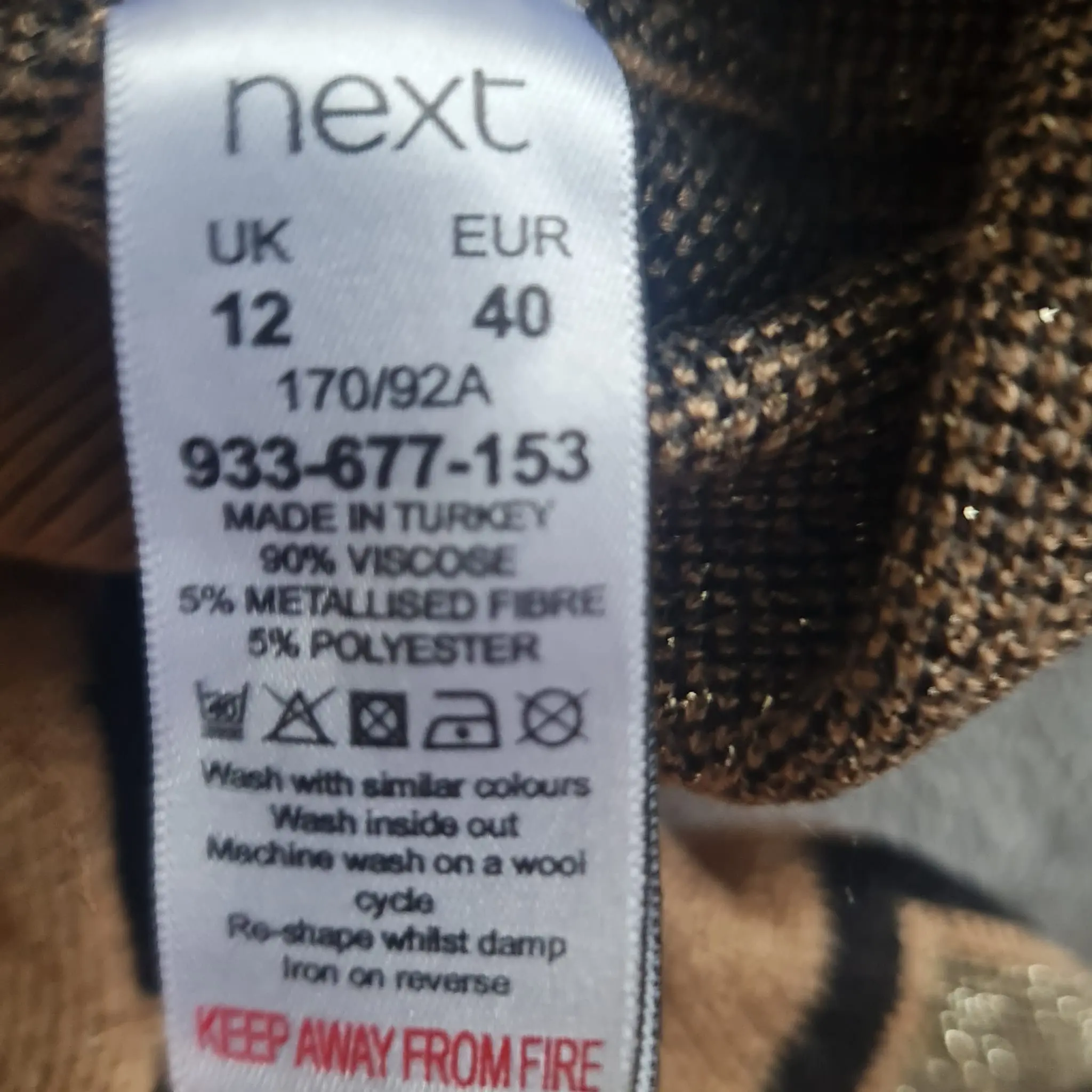 Next Womens Beige Black Heart Sparkle Jumper UK 12 - Image 3