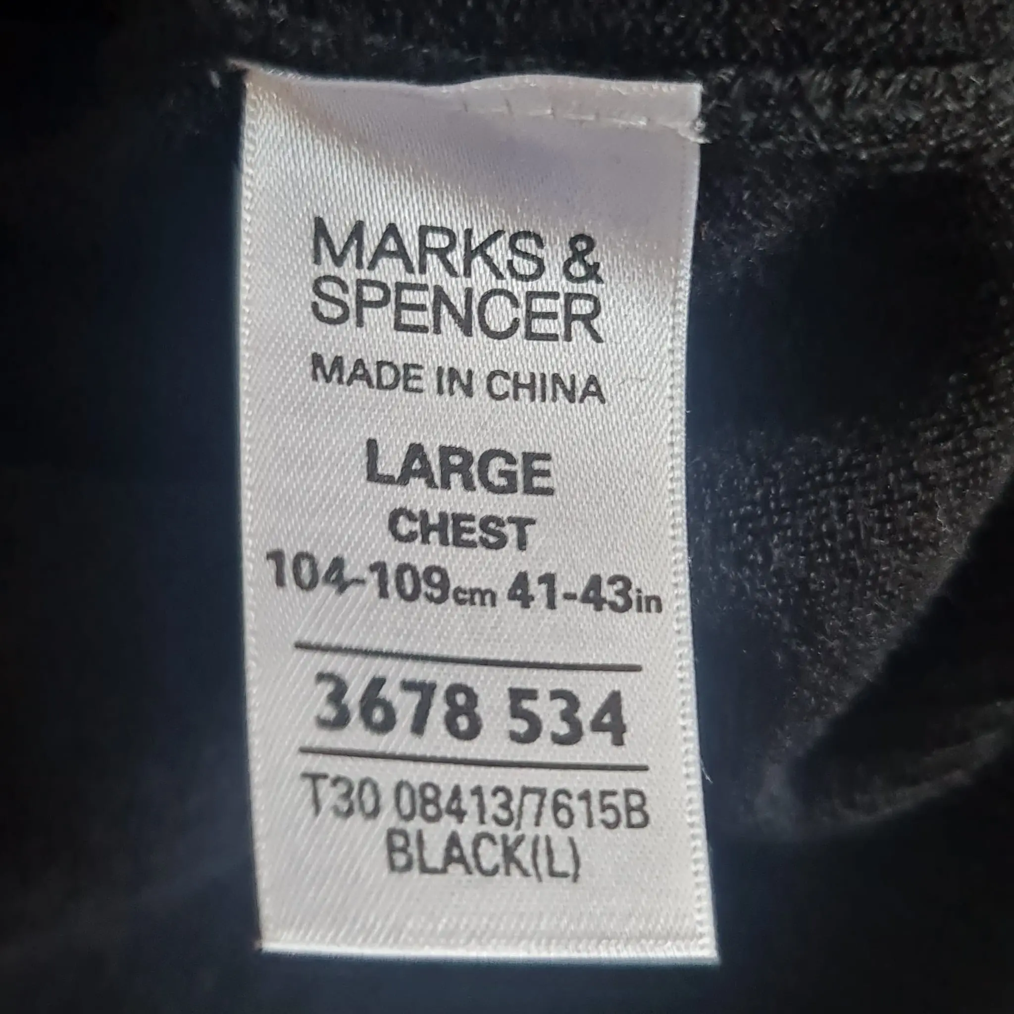 Marks & Spencer Blue Harbour Mens Black V Neck Jumper L - Image 2