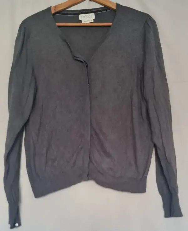 Next Womens Grey V Neck Button Cardigan UK 18