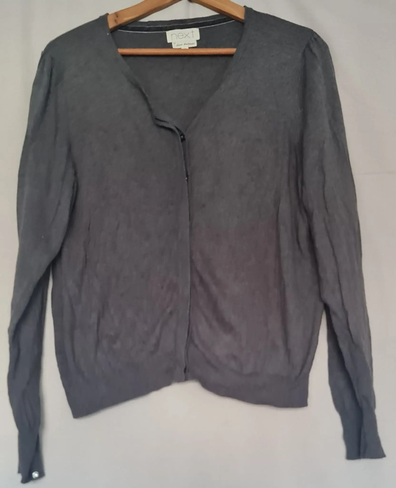 Next Womens Grey V Neck Button Cardigan UK 18