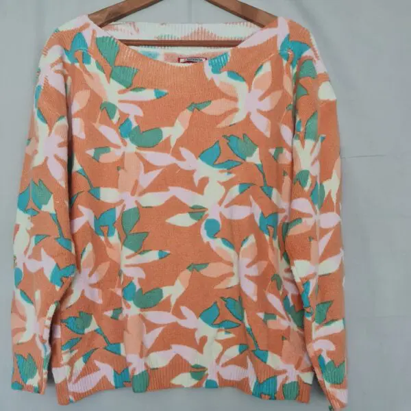Joe Browns Womens Apricot Floral Knit Jumper UK 16
