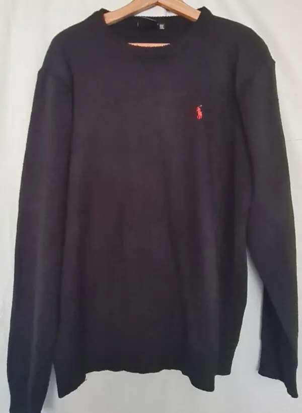Polo Ralph Lauren Mens Black Crew Neck Jumper XXL Red Pony Logo