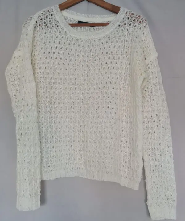 Atmosphere Womens Cream Open Knit Jumper UK 10