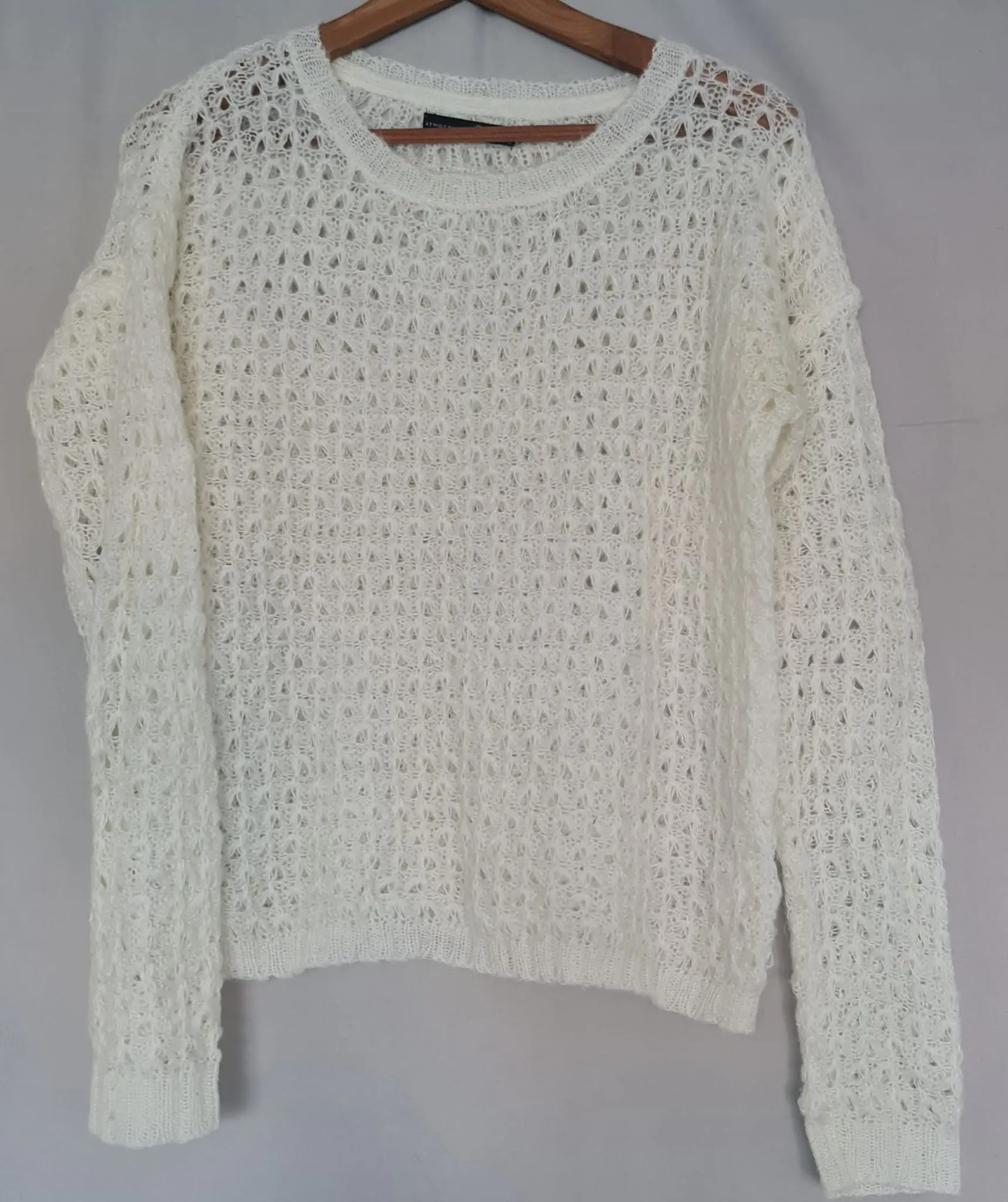 Atmosphere Womens Cream Open Knit Jumper UK 10