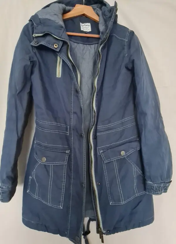 FatFace Navy Hooded Parka Coat - XS / UK 4-6