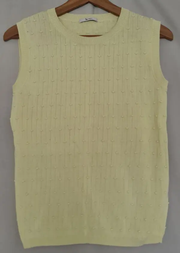TU Womens Yellow Cotton Textured Knit Vest UK 8