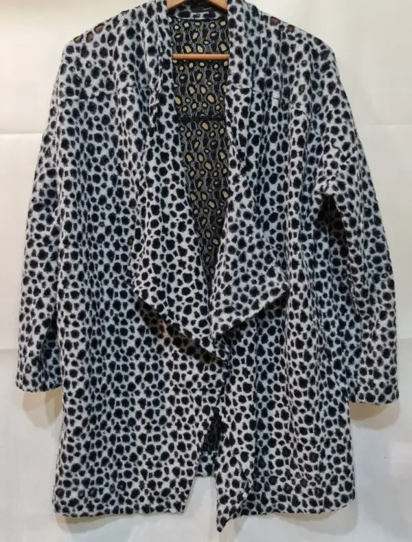 Religion Women's Black White Animal Print Overcoat XS / UK 4-6