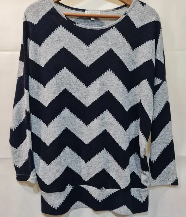 Apricot Women's Grey & Navy Jumper S / UK 8-10
