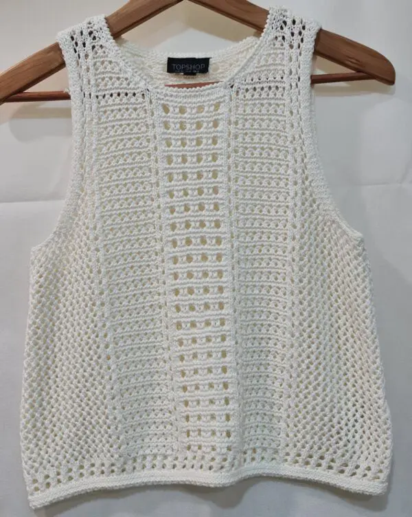 Topshop Women's Cream Crochet-Style Vest Top S / UK 8-10