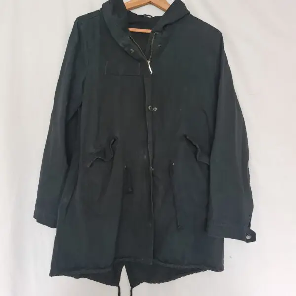 Women's Black Hooded Utility Parka XL / UK 20-22