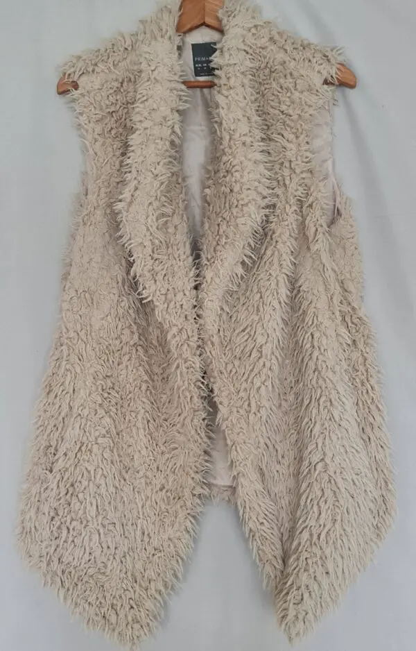 Primark Women's Beige Open-Front Gilet XL / UK 20-22