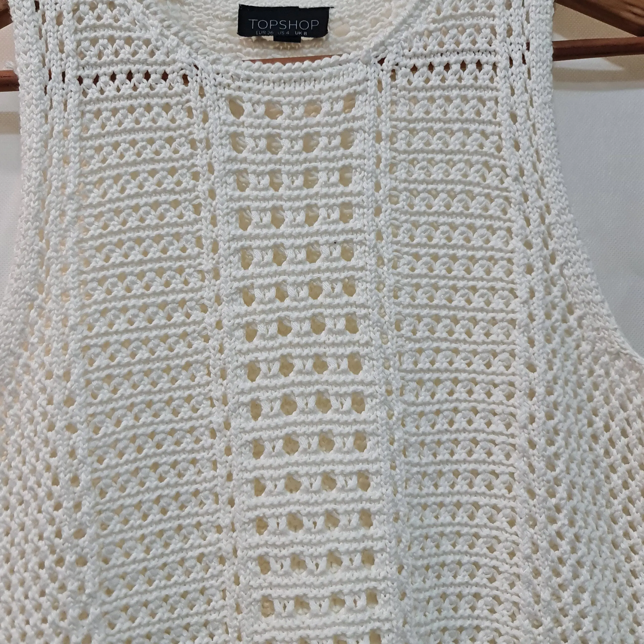 Topshop Women's Cream Crochet-Style Vest Top S / UK 8-10 - Image 2