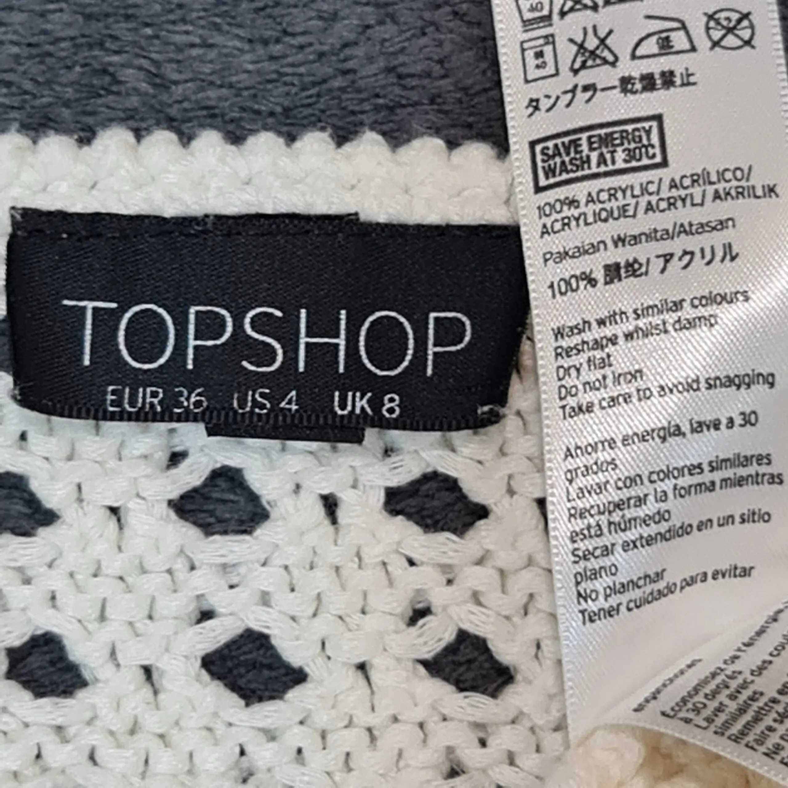 Topshop Women's Cream Crochet-Style Vest Top S / UK 8-10 - Image 3