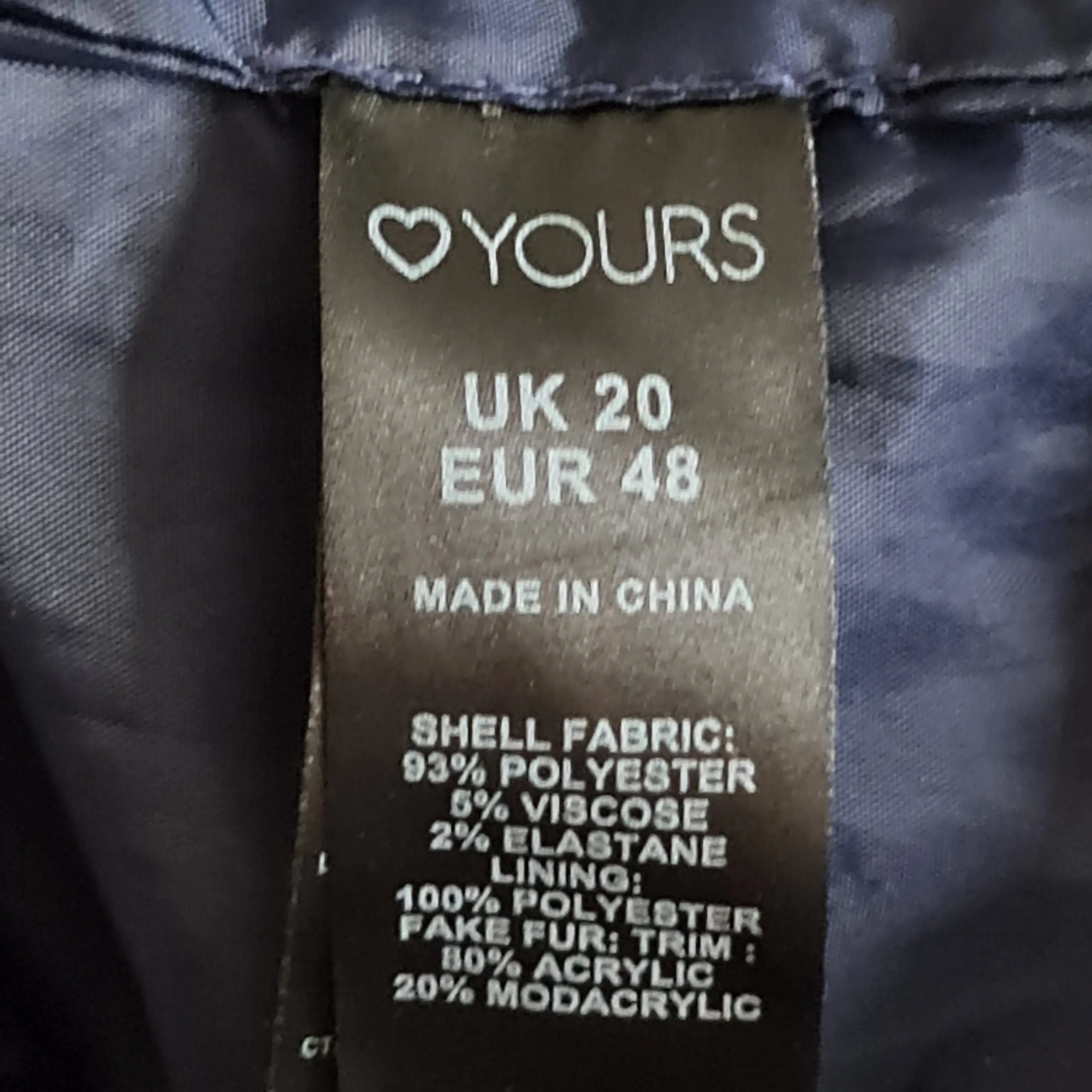 Yours Women's Navy Hooded Duffle Coat XL / UK 20-22 - Image 4