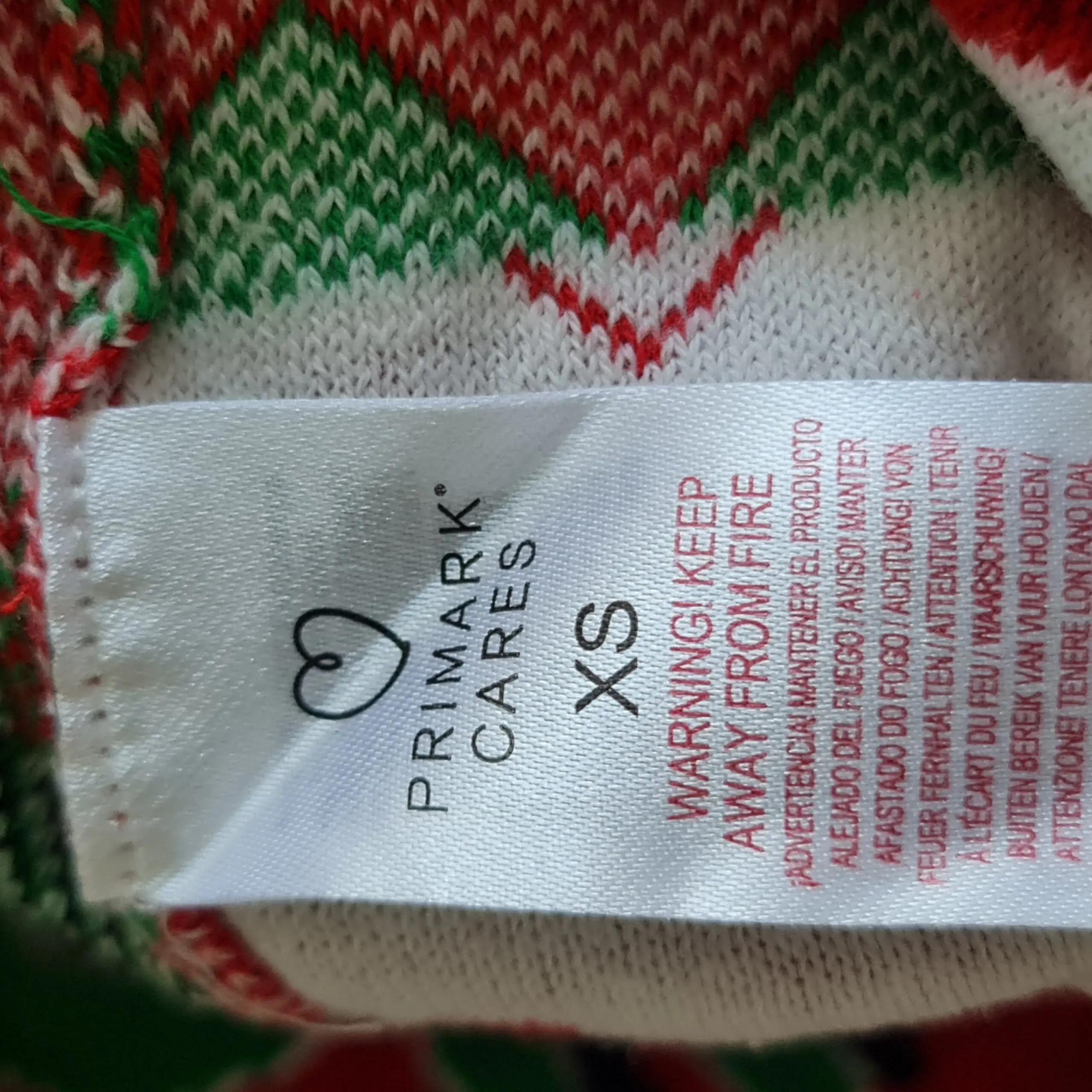 Primark Mens Red Green Christmas Jumper XS Festive Elf Slogan - Image 3