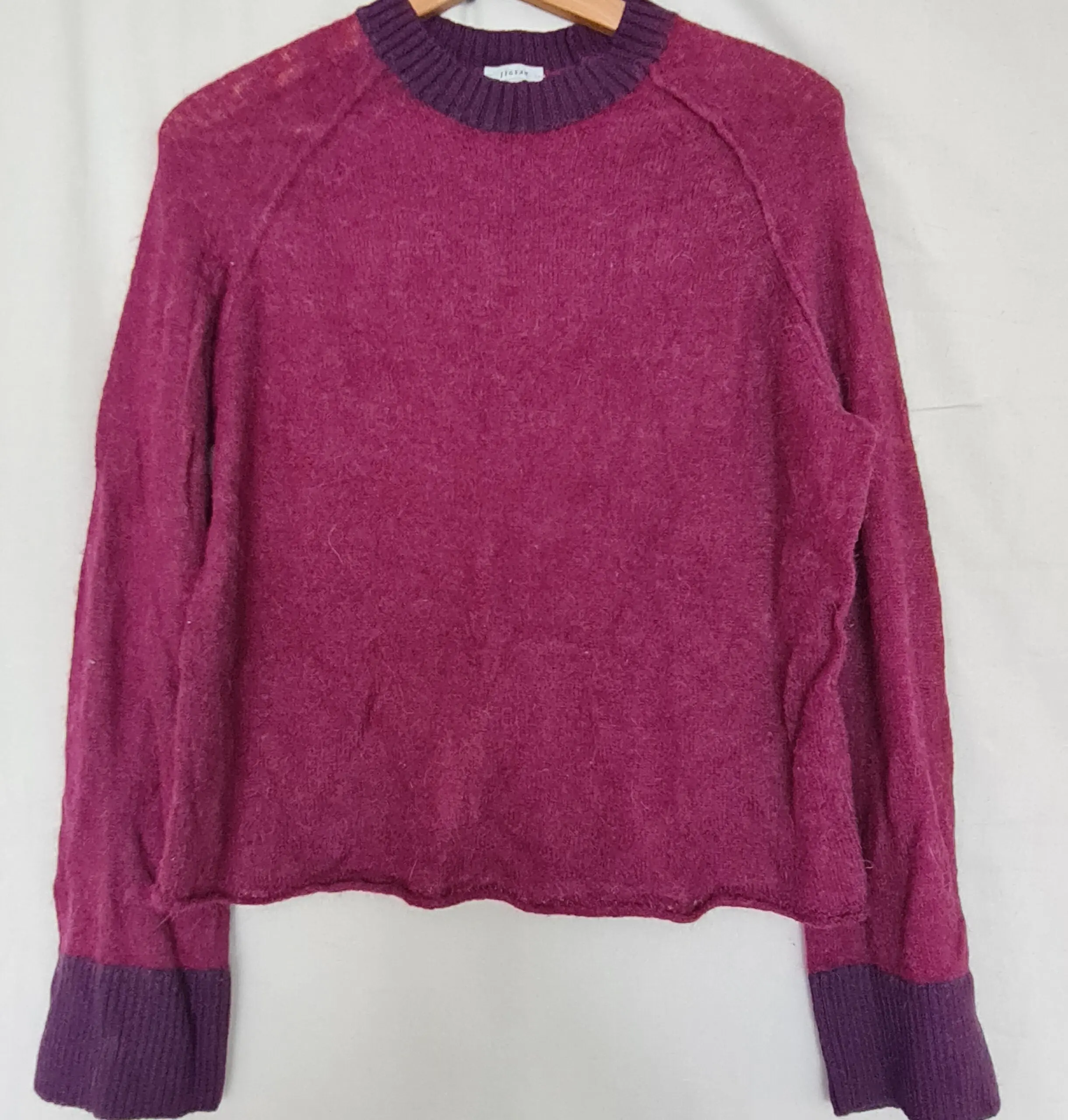 Jigsaw Womens Purple Wool Alpaca Jumper M UK 12-14