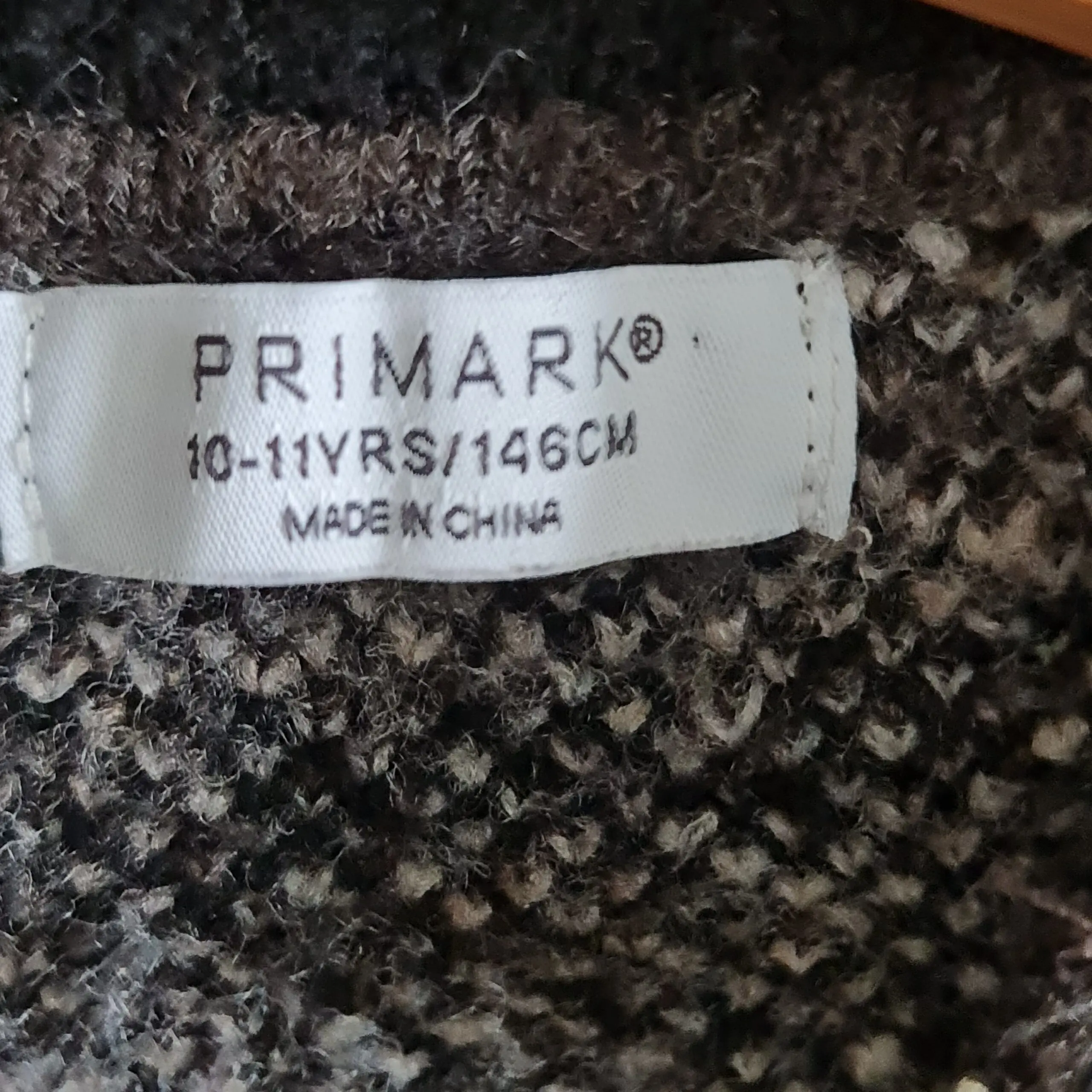 Primark Kids Brown Check Zip Cardigan Age 10-11 146cm - Image 3