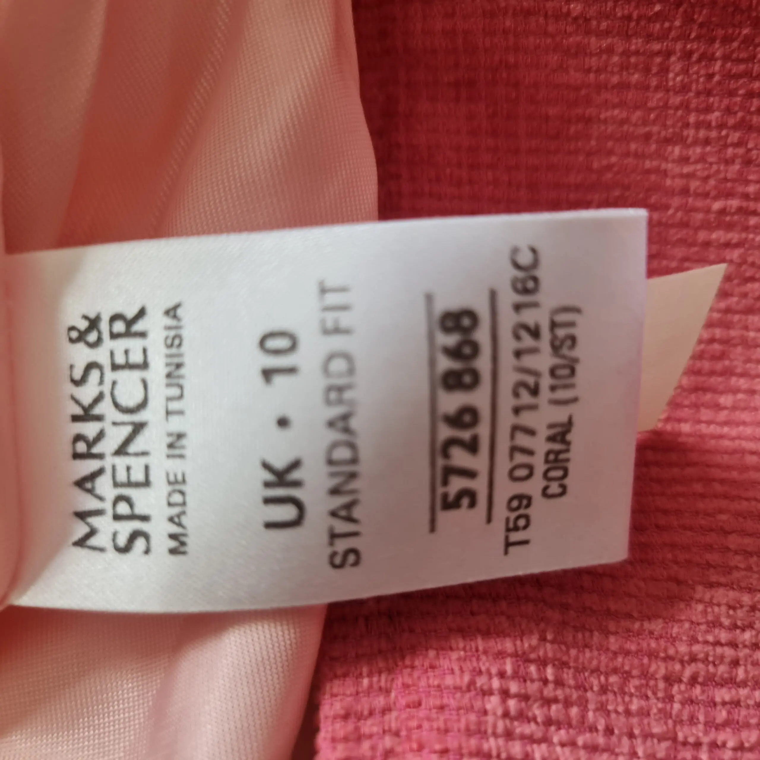 Marks & Spencer Womens Pink Zip Blazer Jacket UK 10 S - Image 4